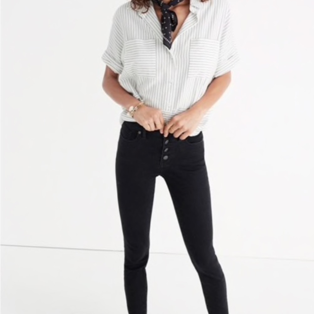 Madewell 9” High Rise Skinny Jeans Button Through